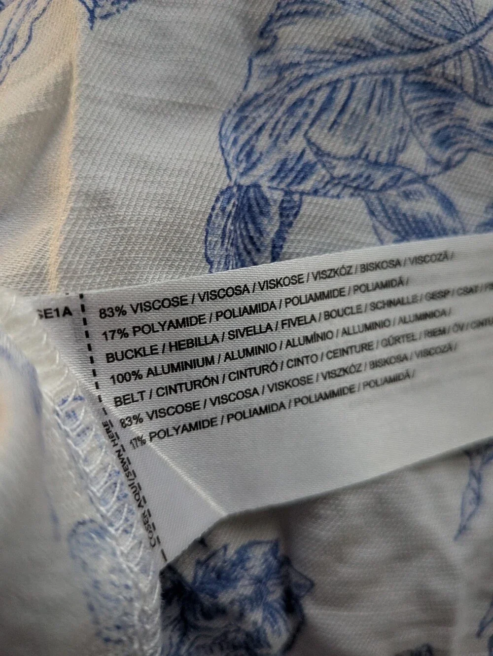 Mango White Dress with Blue Floral Print - Picture 14 of 14